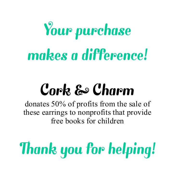 I Just Want To Read Books Round Sterling Silver Earrings