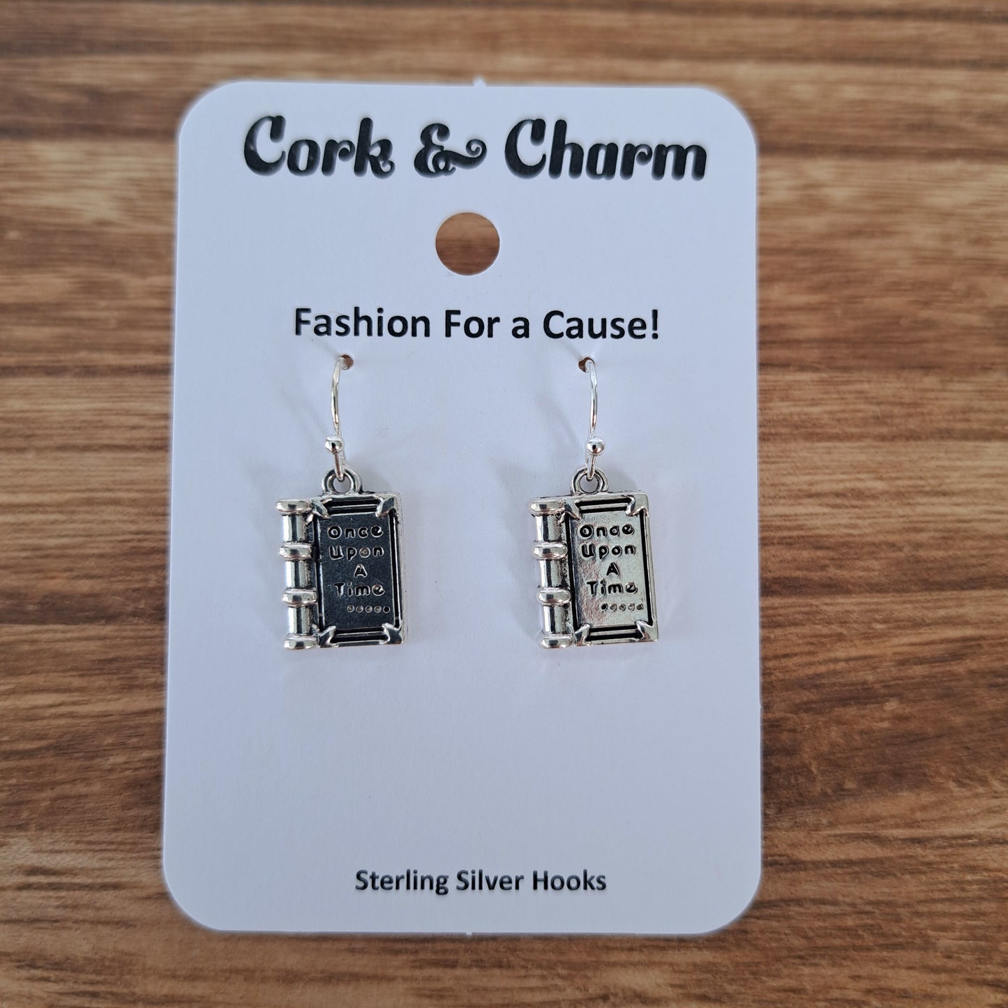 Once Upon a Time Silver Book Sterling Silver Earrings