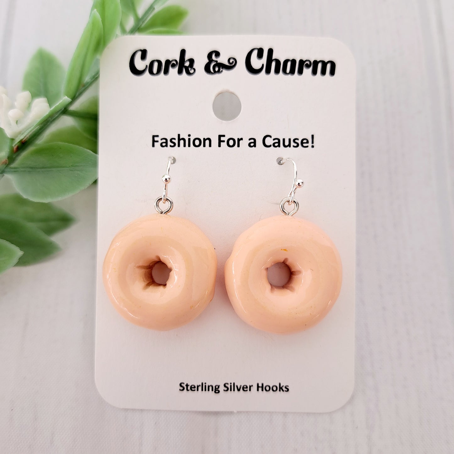 3D Glazed Donut Sterling Silver Earrings