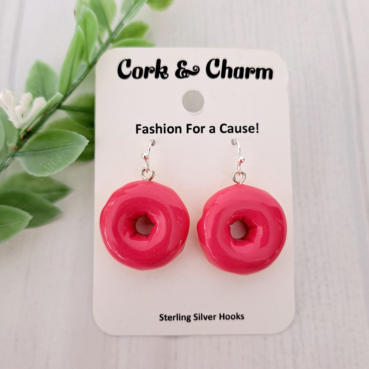 3D Glazed Donut Sterling Silver Earrings