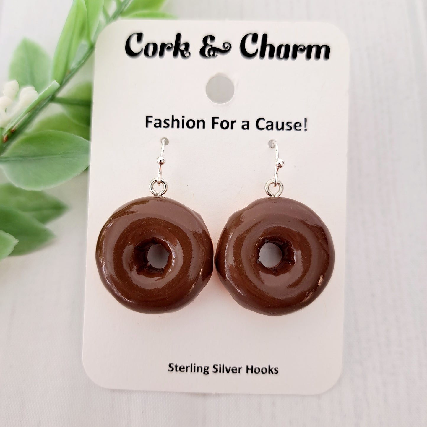 3D Glazed Donut Sterling Silver Earrings