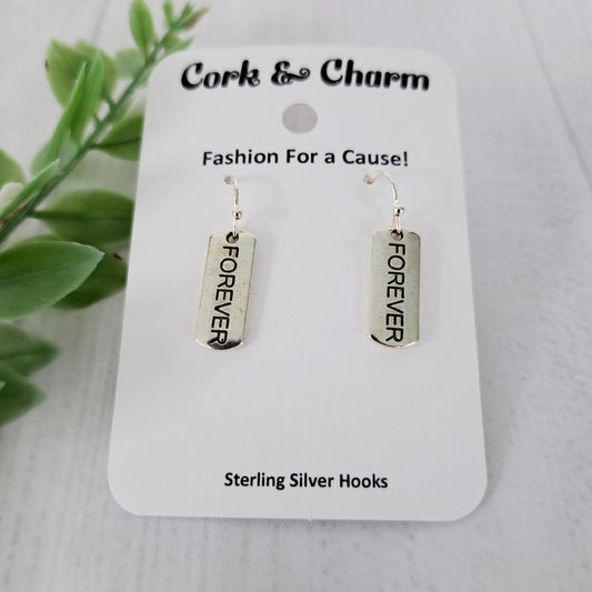 Forever Affirmations Inspirational Words Earrings Sterling Silver