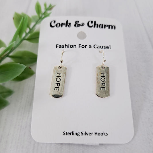 Hope Affirmations Inspirational Words Earrings Sterling Silver