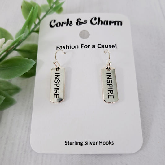 Inspire Affirmations Inspirational Words Earrings Sterling Silver