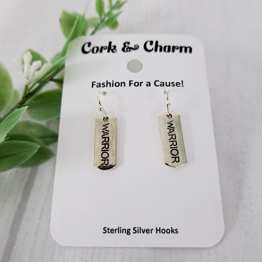 Warrior Affirmations Inspirational Words Earrings Sterling Silver