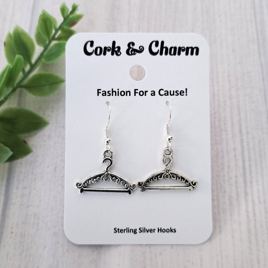 Silver Clothes Hanger Sterling Silver Earrings