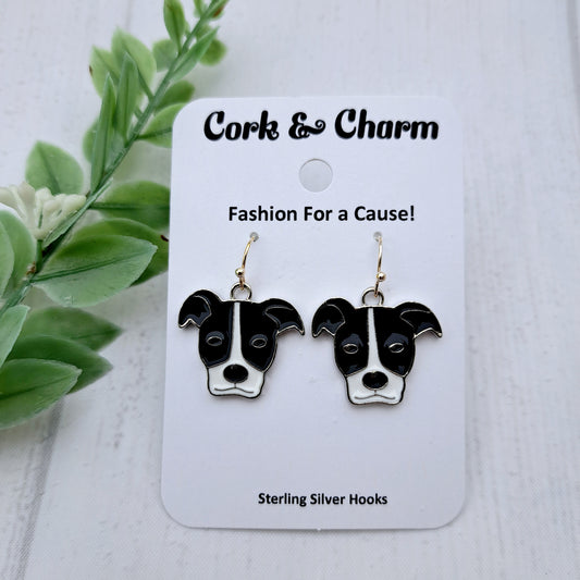 Boxer Dog Breed Head Face Sterling Silver Earrings