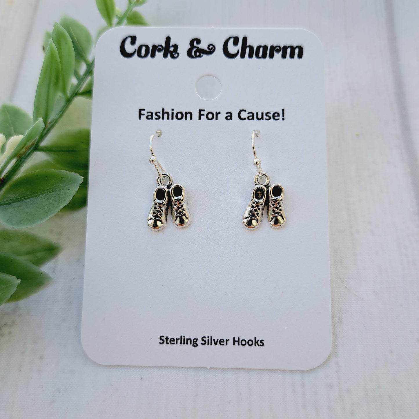 Pair of Sneaker Shoes Sterling Silver Earrings