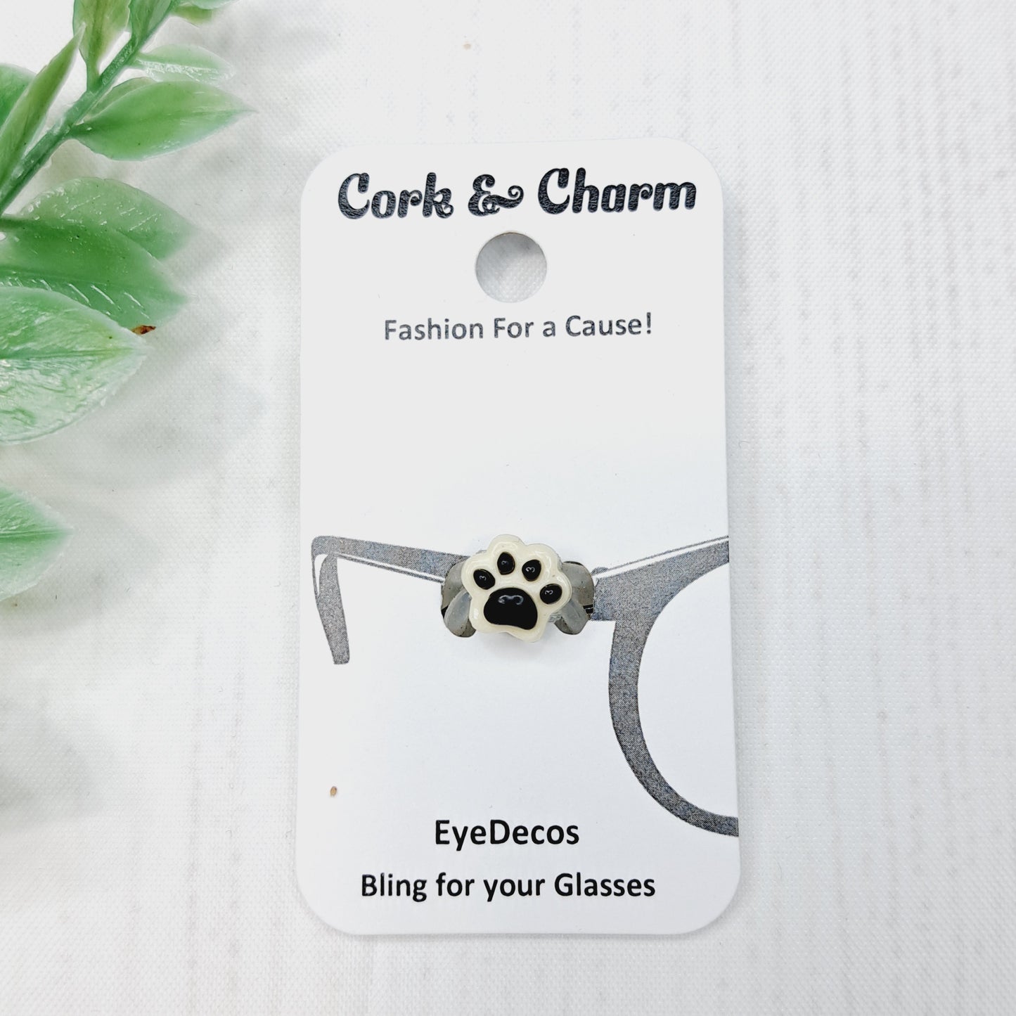Cream Pawprint with Black Toes Cat Dog EyeDeco