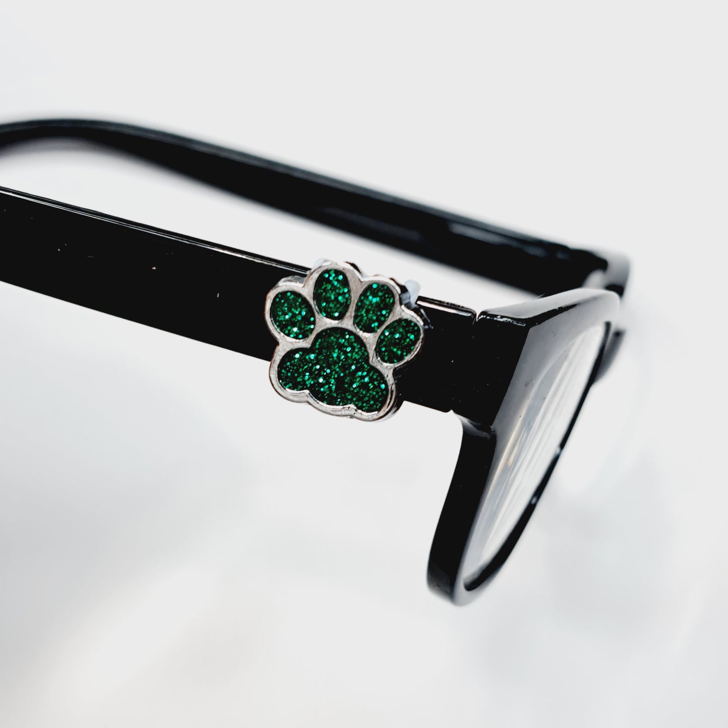 Dark Green Sparkle Pawprint Cat Dog EyeDeco