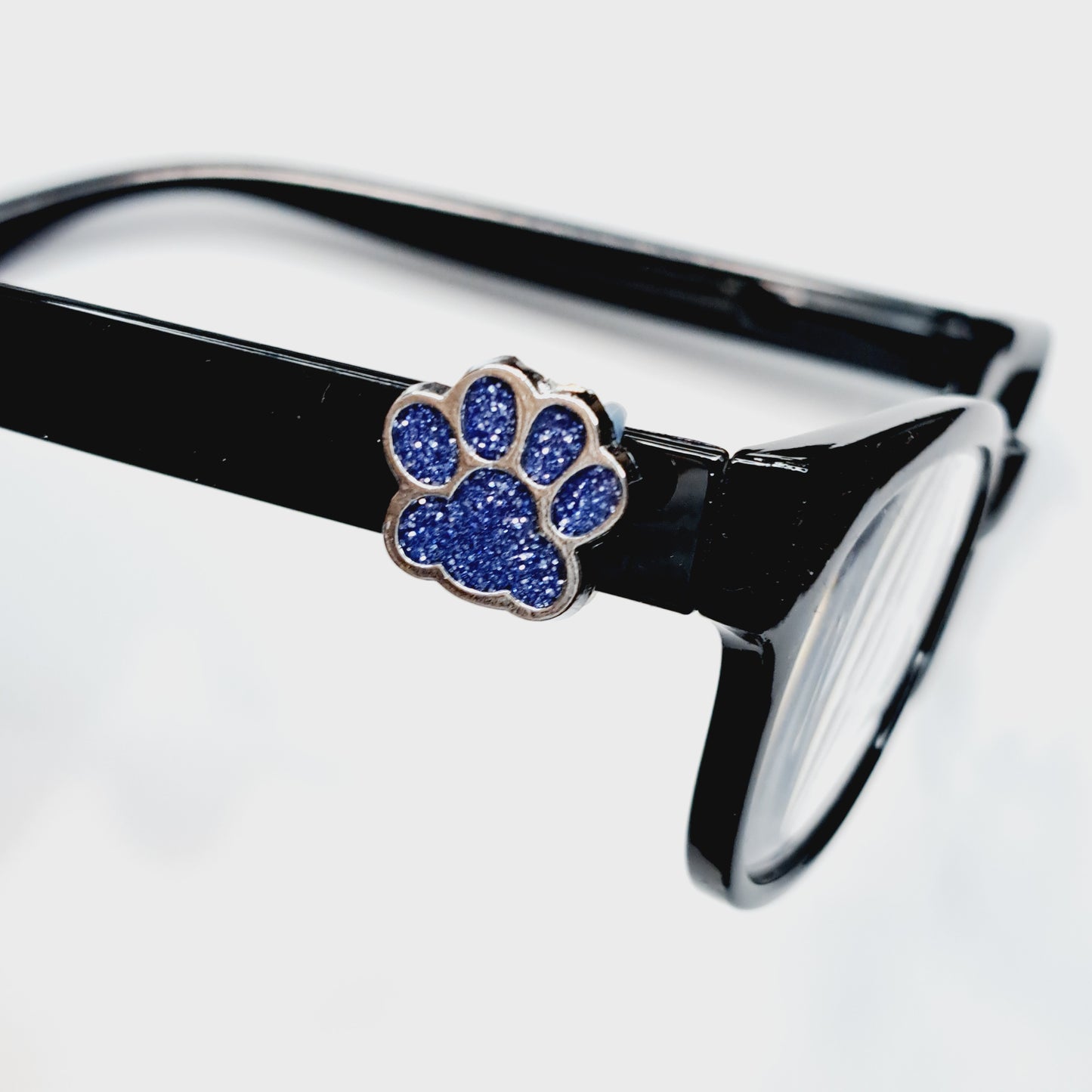 Denim Blue Sparkle Pawprint Cat Dog EyeDeco