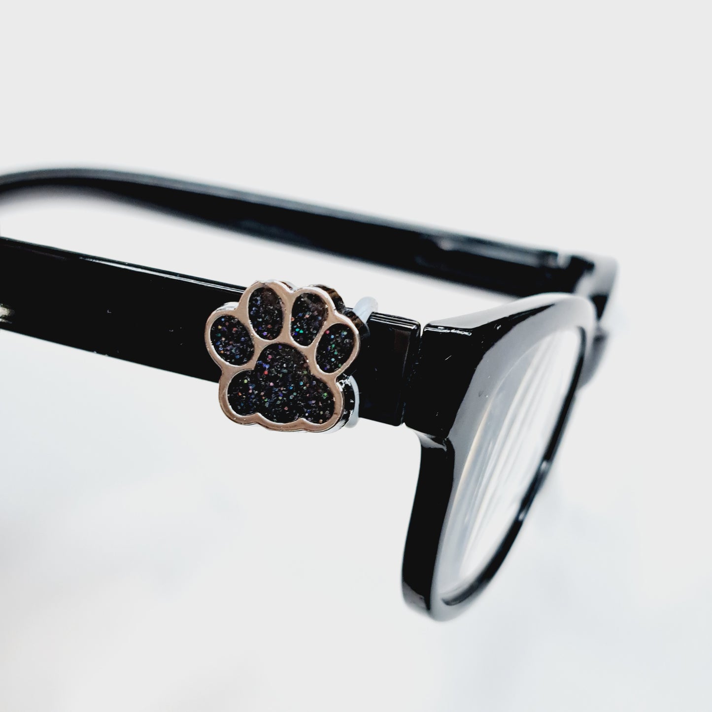 Black Sparkle Pawprint Cat Dog EyeDeco