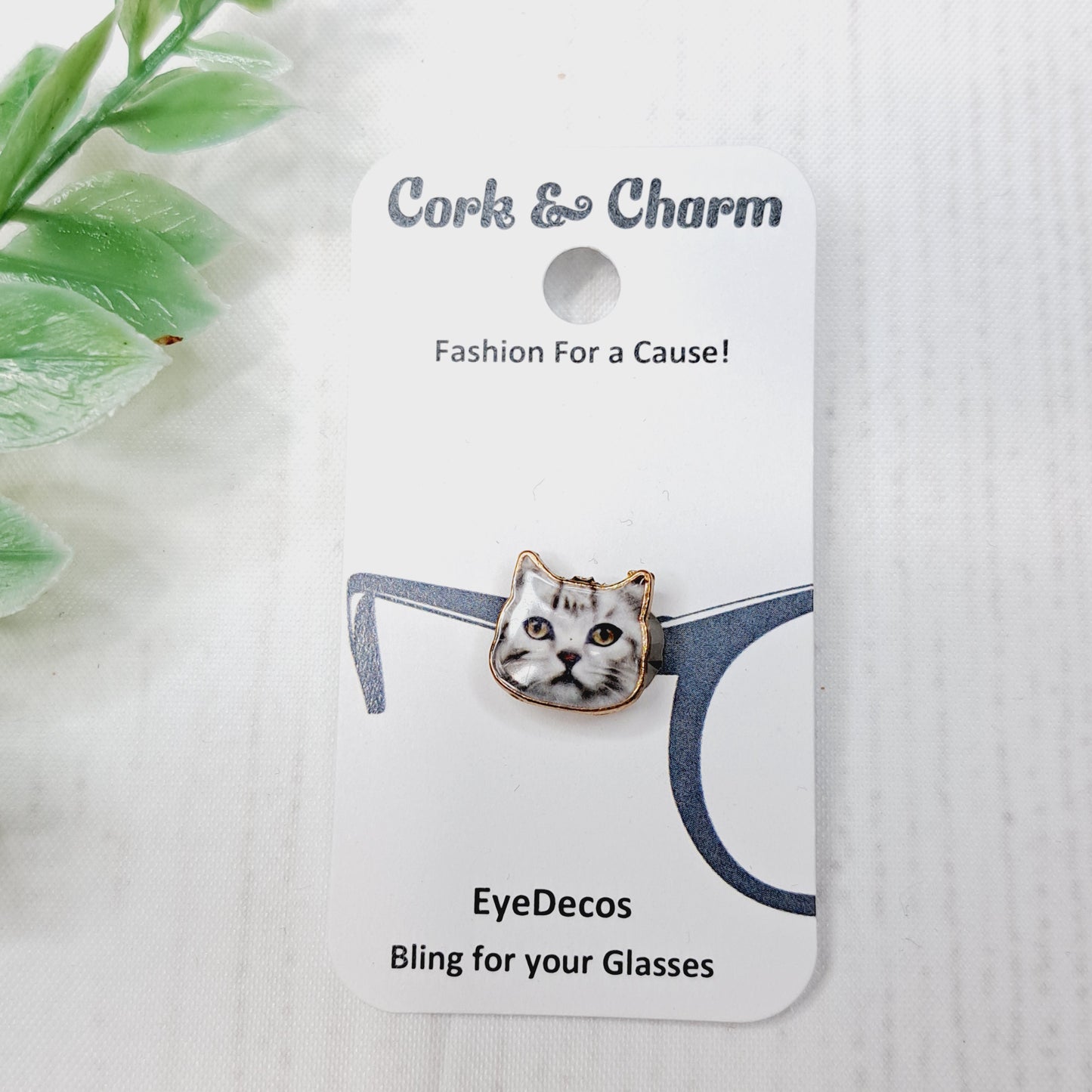 Silver Tabby Cat EyeDeco