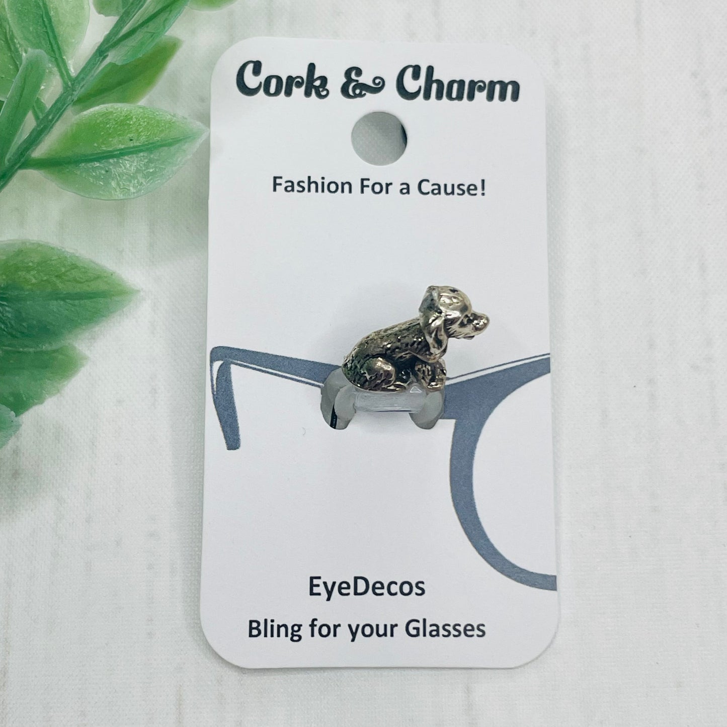 Silver Dog Sitting EyeDeco