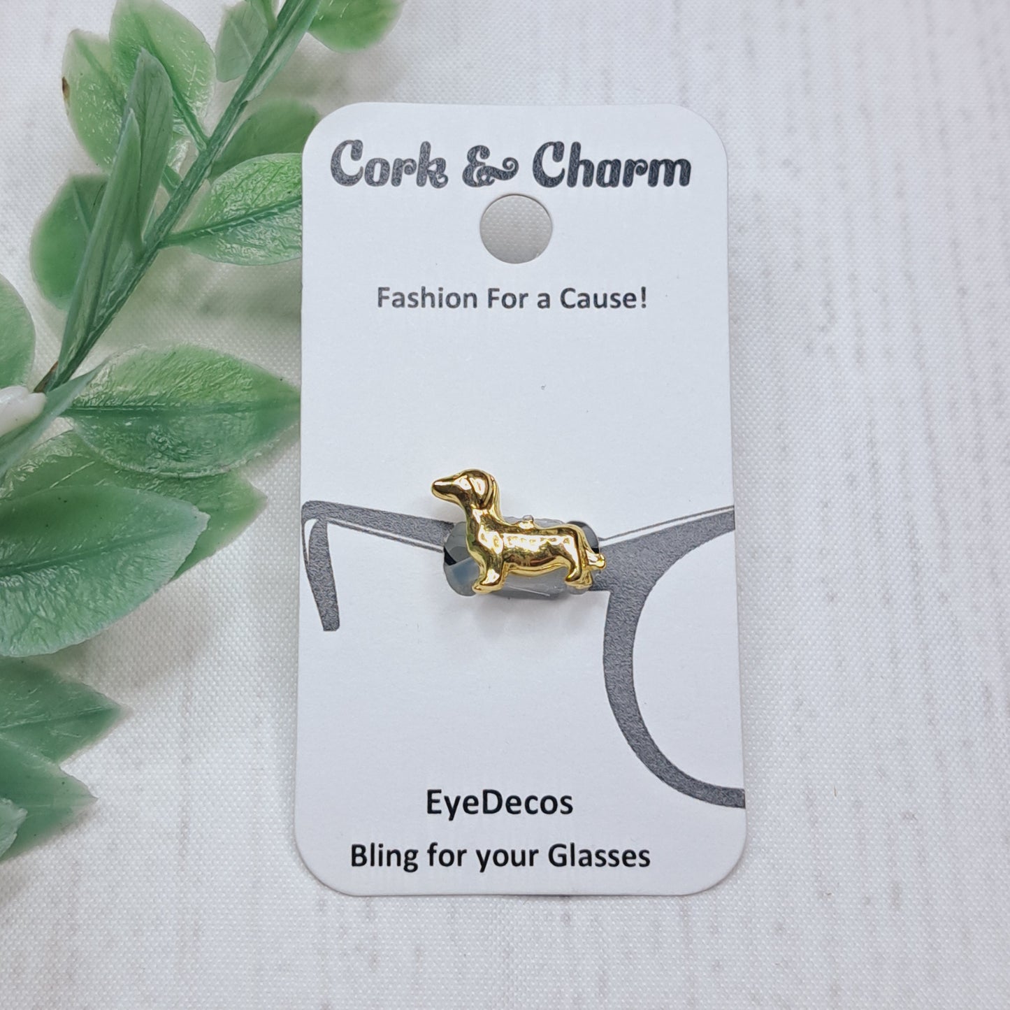 Gold Dachshund Dog EyeDeco