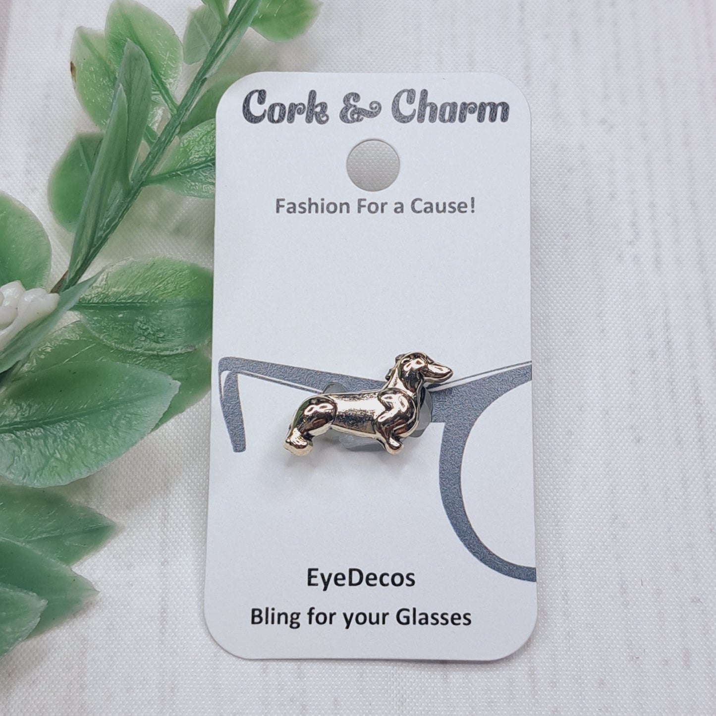 Silver Dachshund Dog EyeDeco
