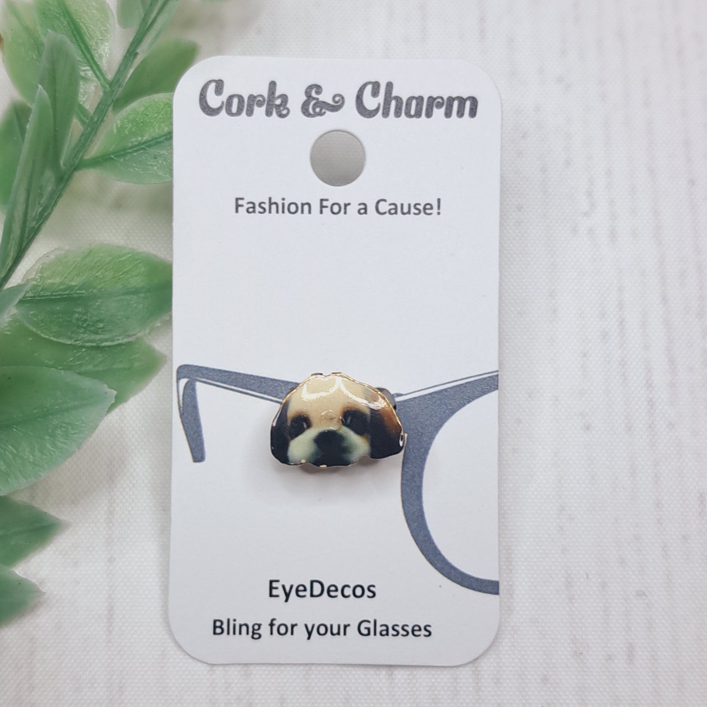 Shih Tzu Dog Gold Plated Enamel EyeDeco