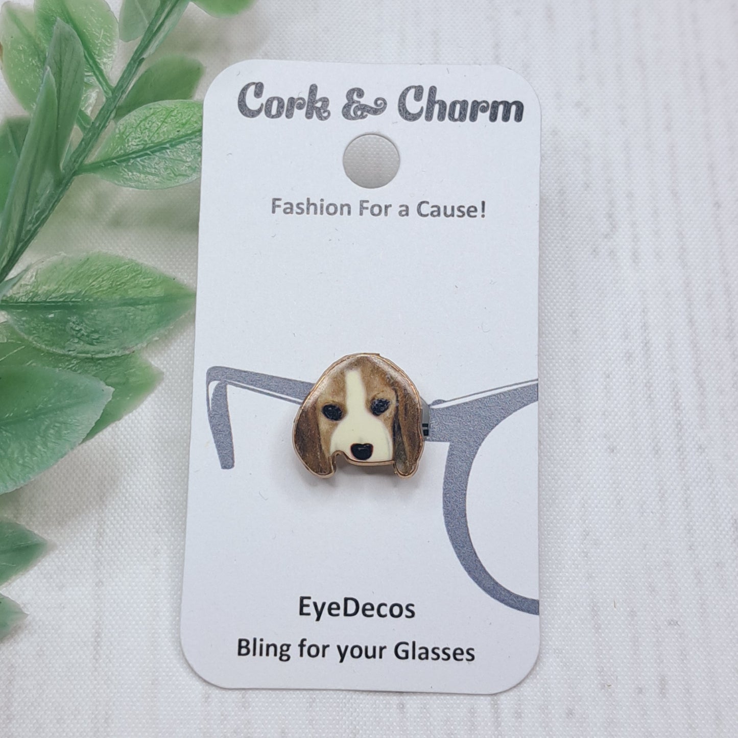 Beagle Dog Gold Plated Enamel EyeDeco