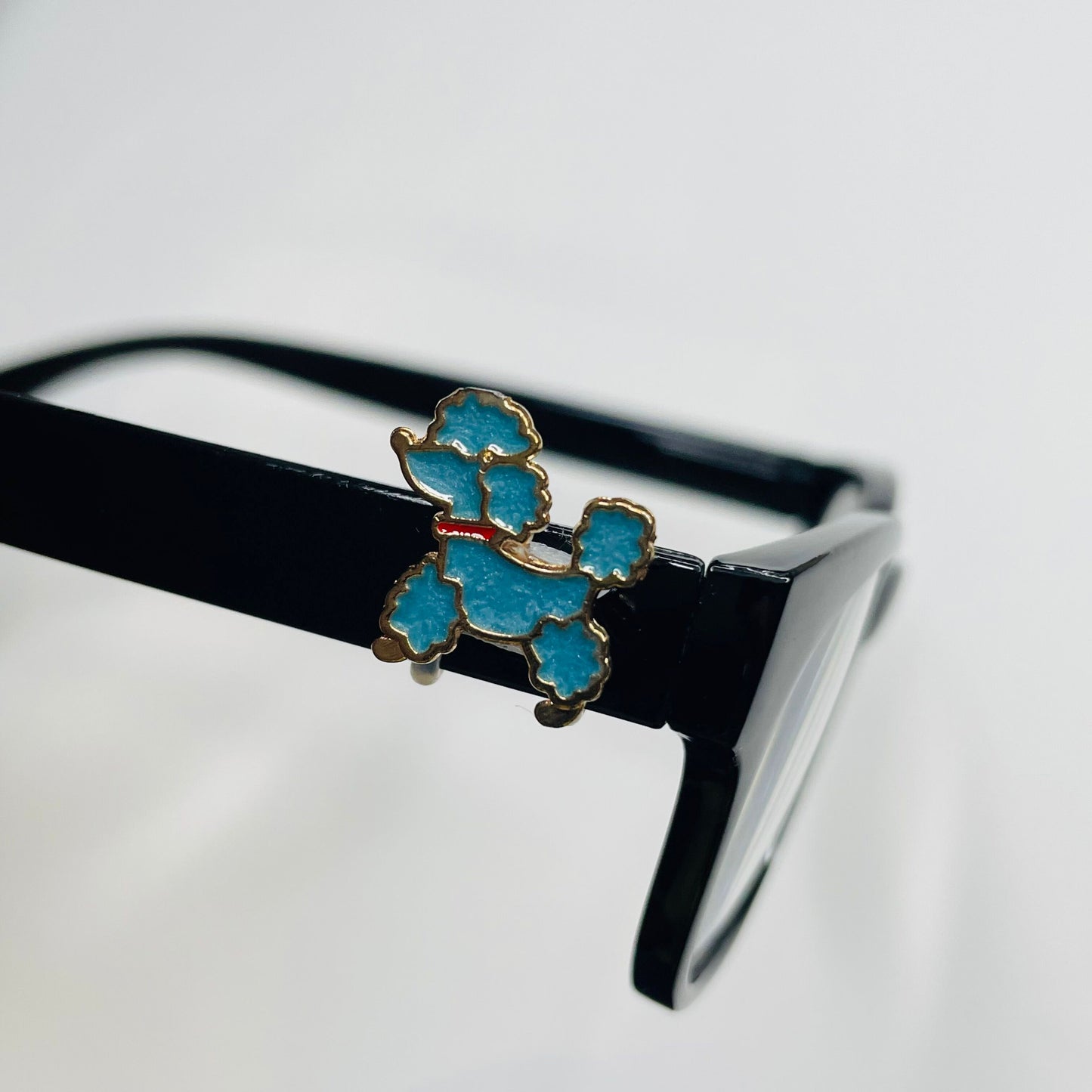 Blue Poodle Dog Gold Plated Enamel EyeDeco