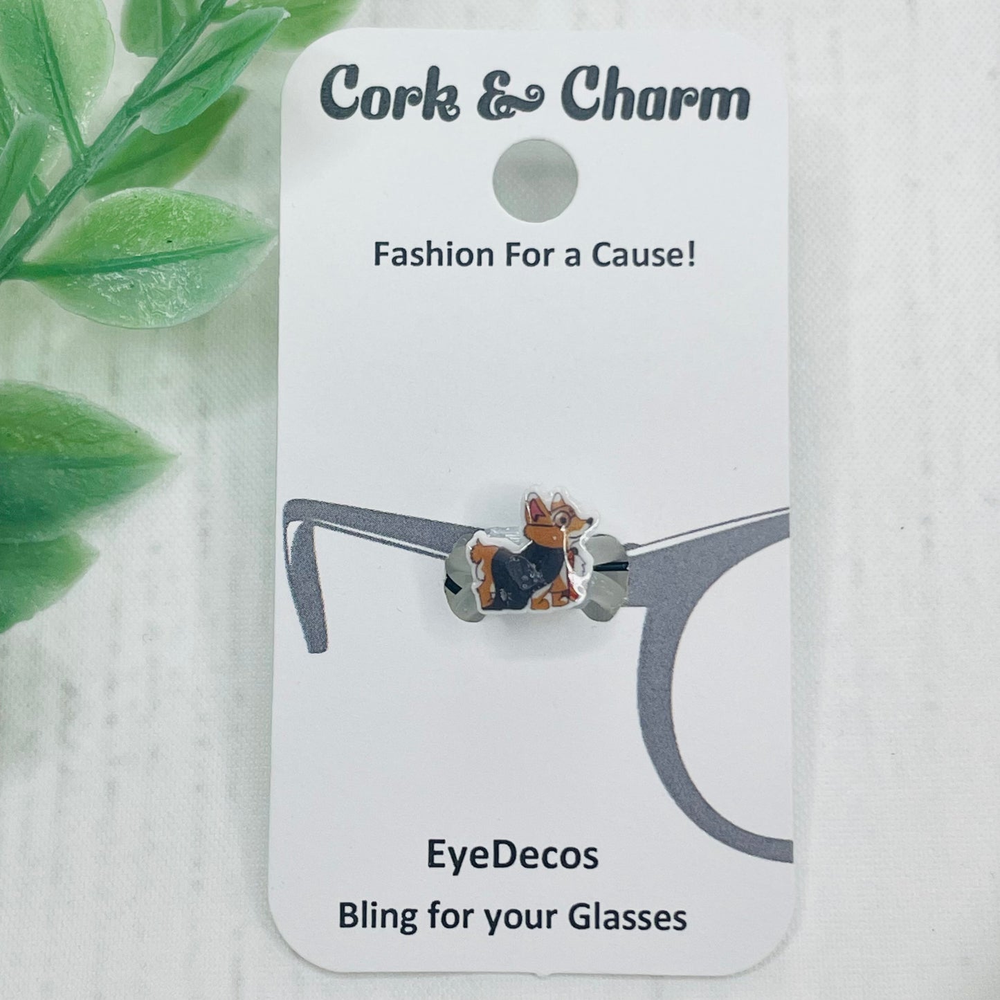 Corgi with Glasses Acrylic Dog EyeDeco