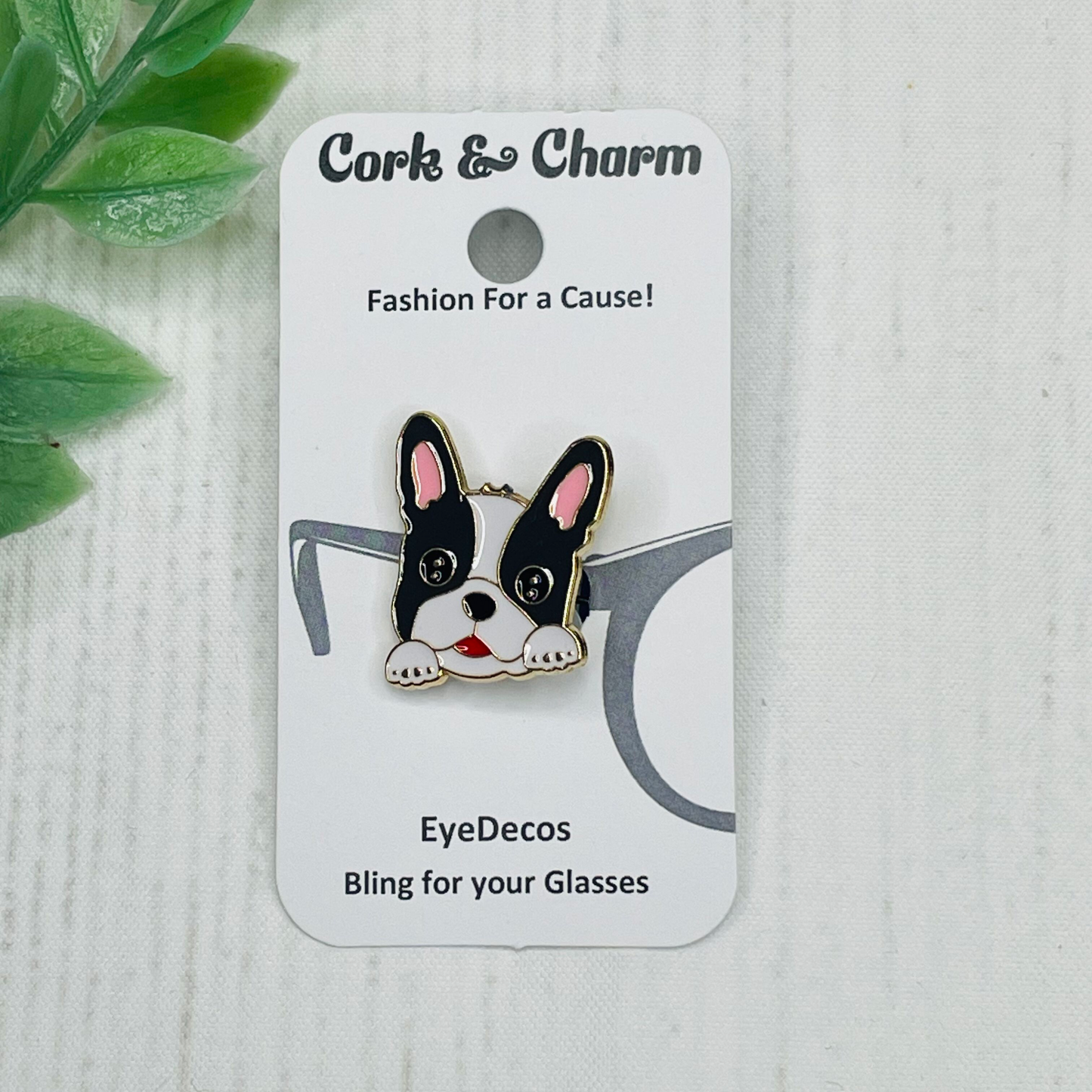 French BullDog Plated Enamel EyeDeco