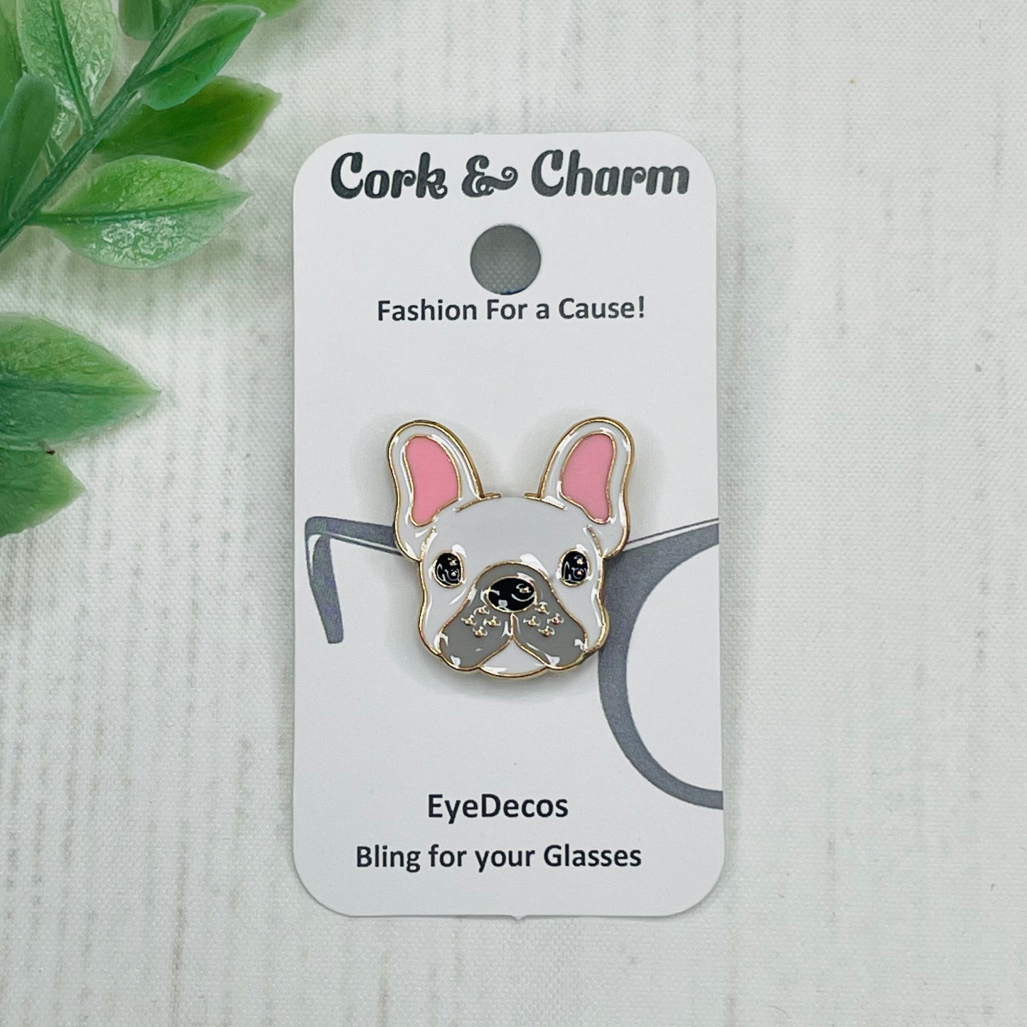 French Bull Dog Plated Enamel EyeDeco