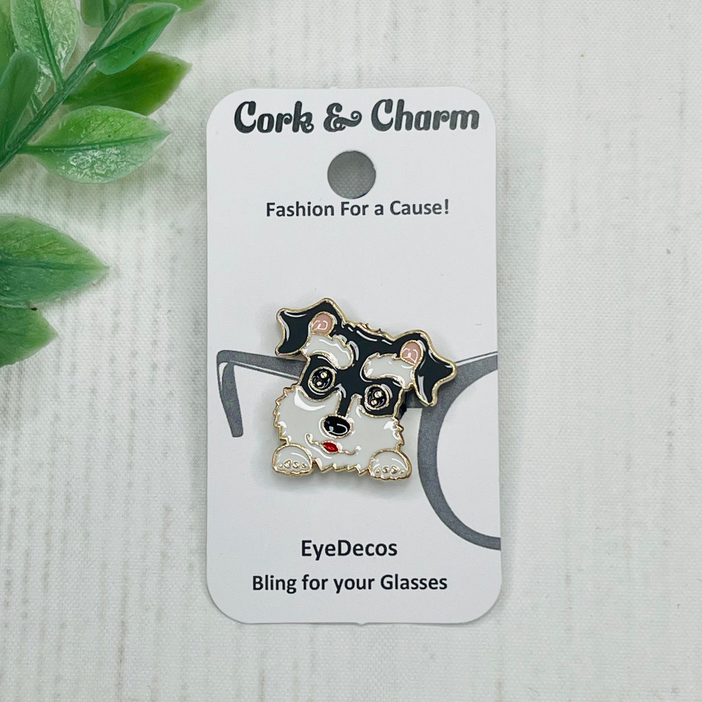 Schnauzer Dog Plated Enamel EyeDeco