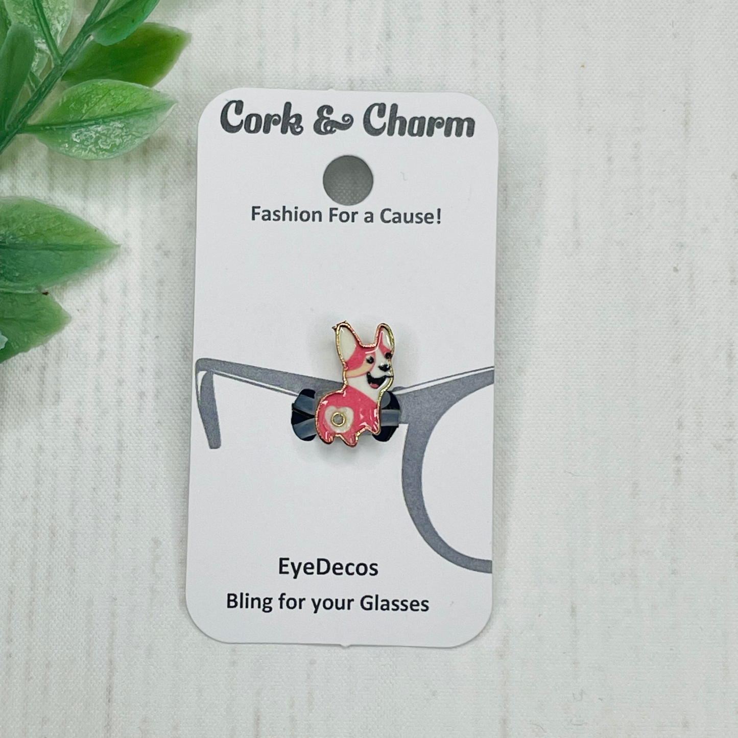 Corgi Dog Gold Plated Enamel EyeDeco