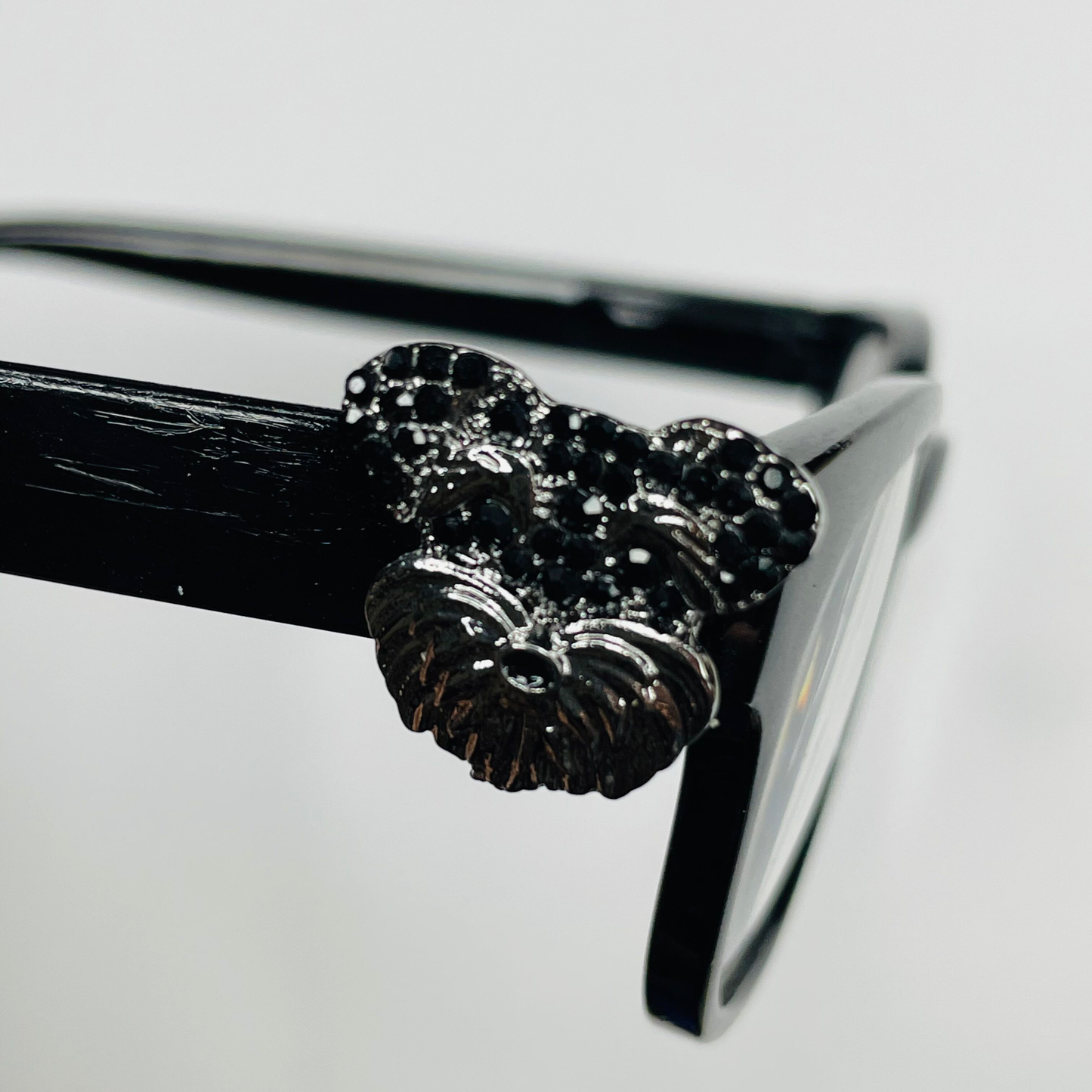 Black Rhinestone Schnauzer Dog EyeDeco