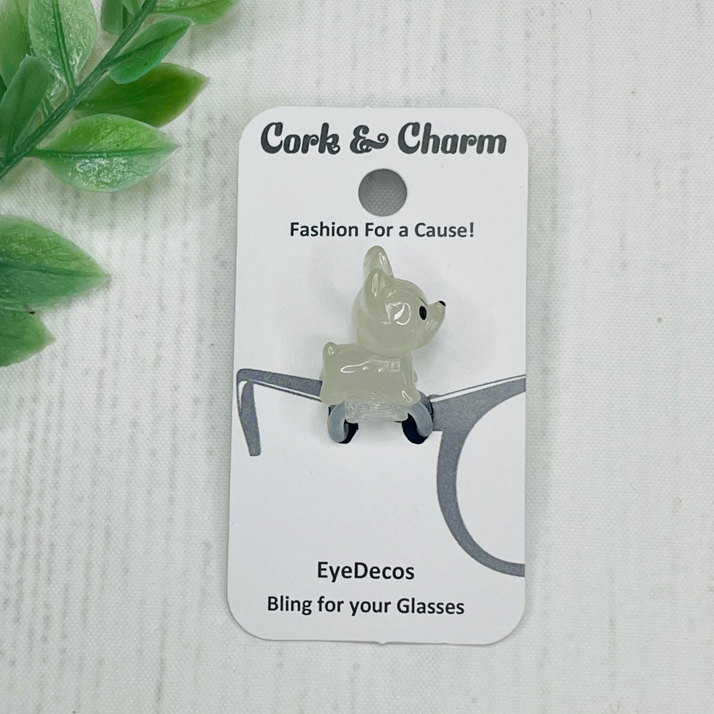 Glow in the Dark White Dog Resin EyeDeco