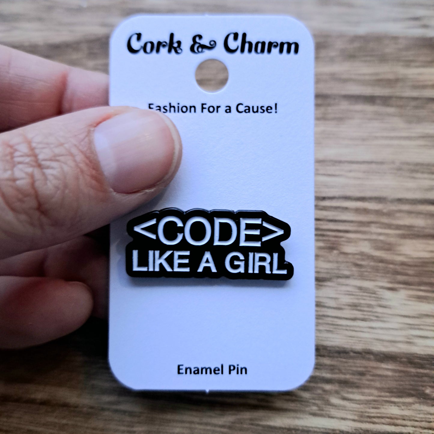 Code Like a Girl Enamel Pin