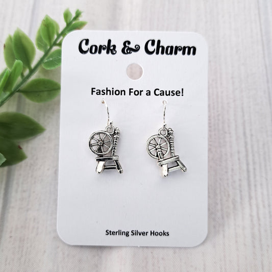 Silver Spinning Wheel Sterling Silver Earrings