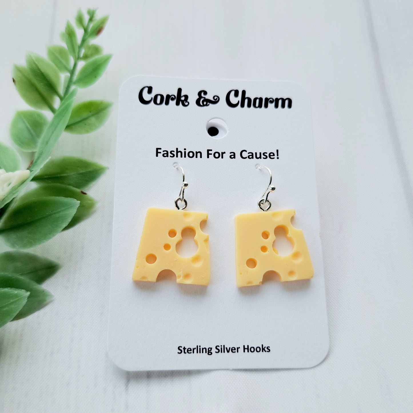 Yellow Swiss Cheese Slices Sterling Silver Earrings