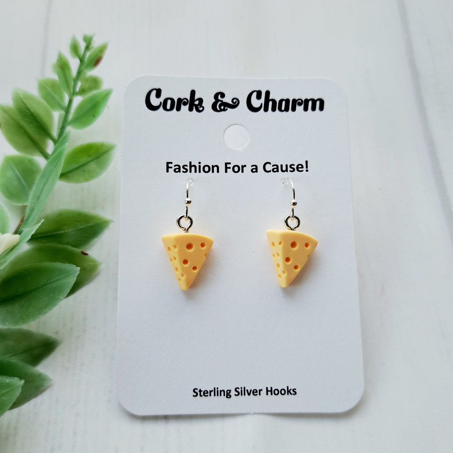 Yellow Swiss Cheese Wedges Sterling Silver Earrings