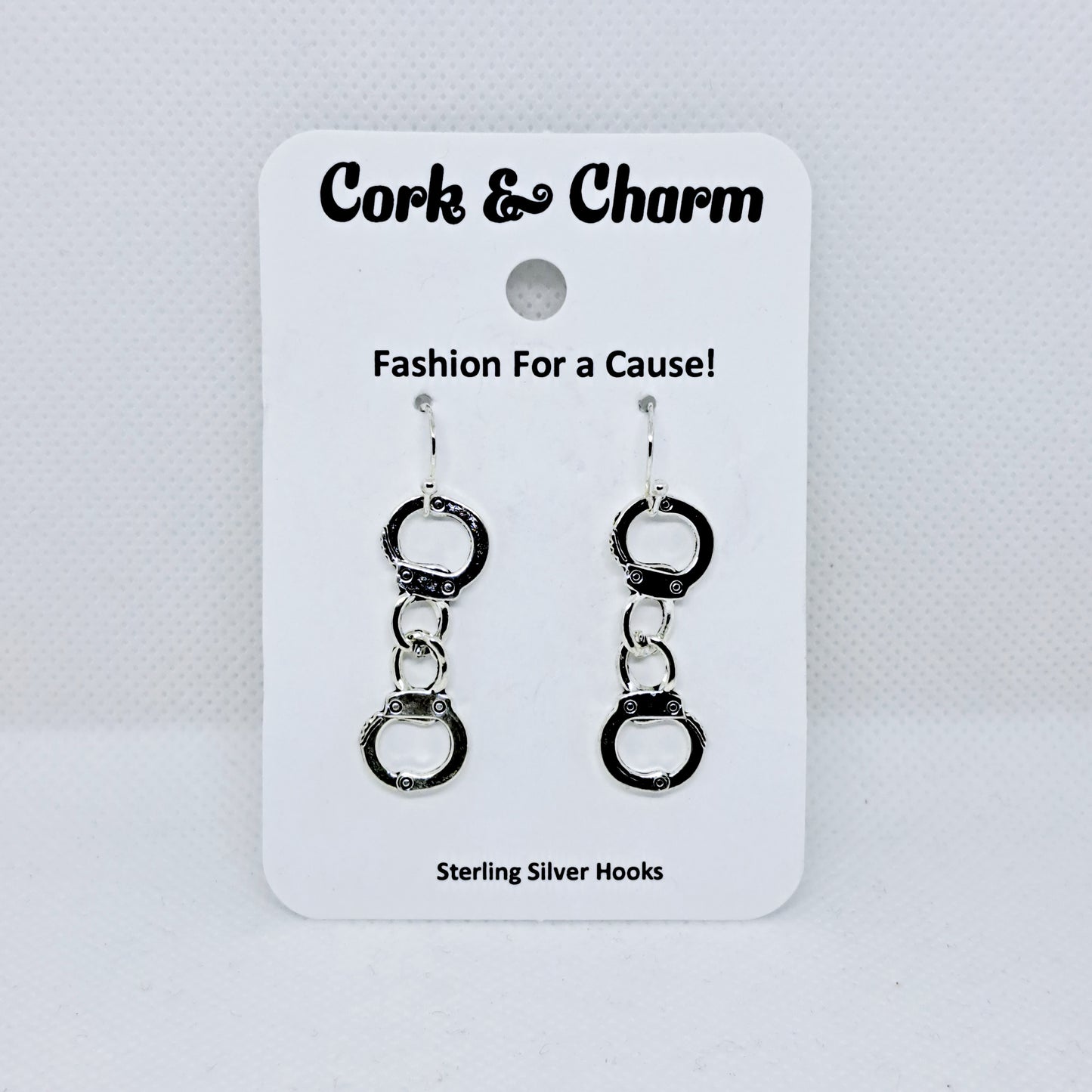 Handcuffs Sterling Silver Earrings