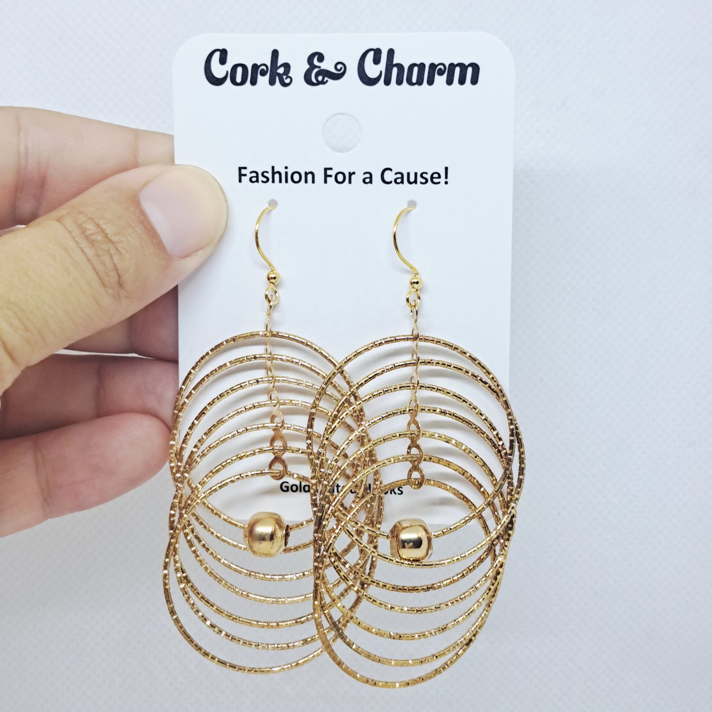 Multiple Gold Rings Gold Plated Earring