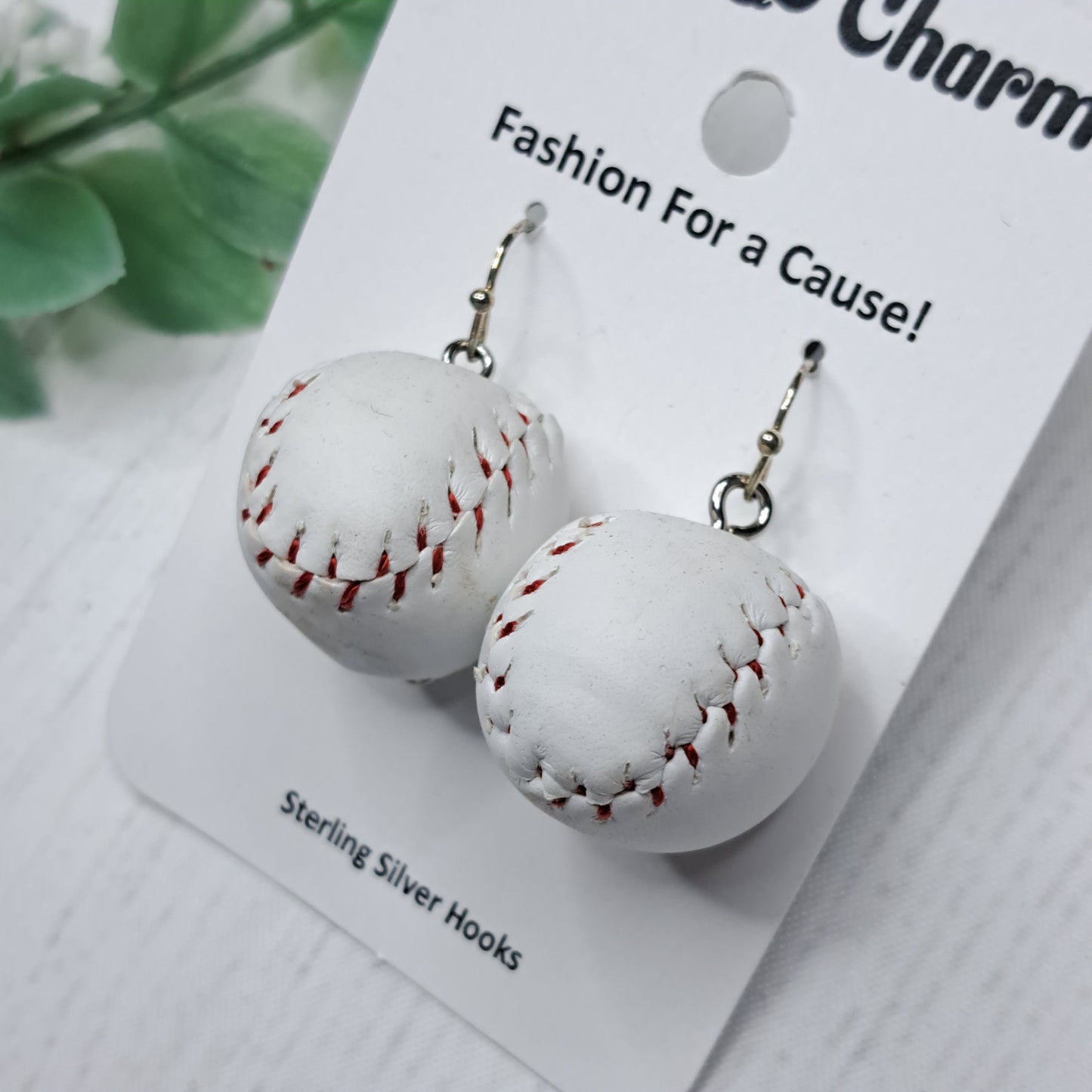 Baseball Sterling Silver Earrings