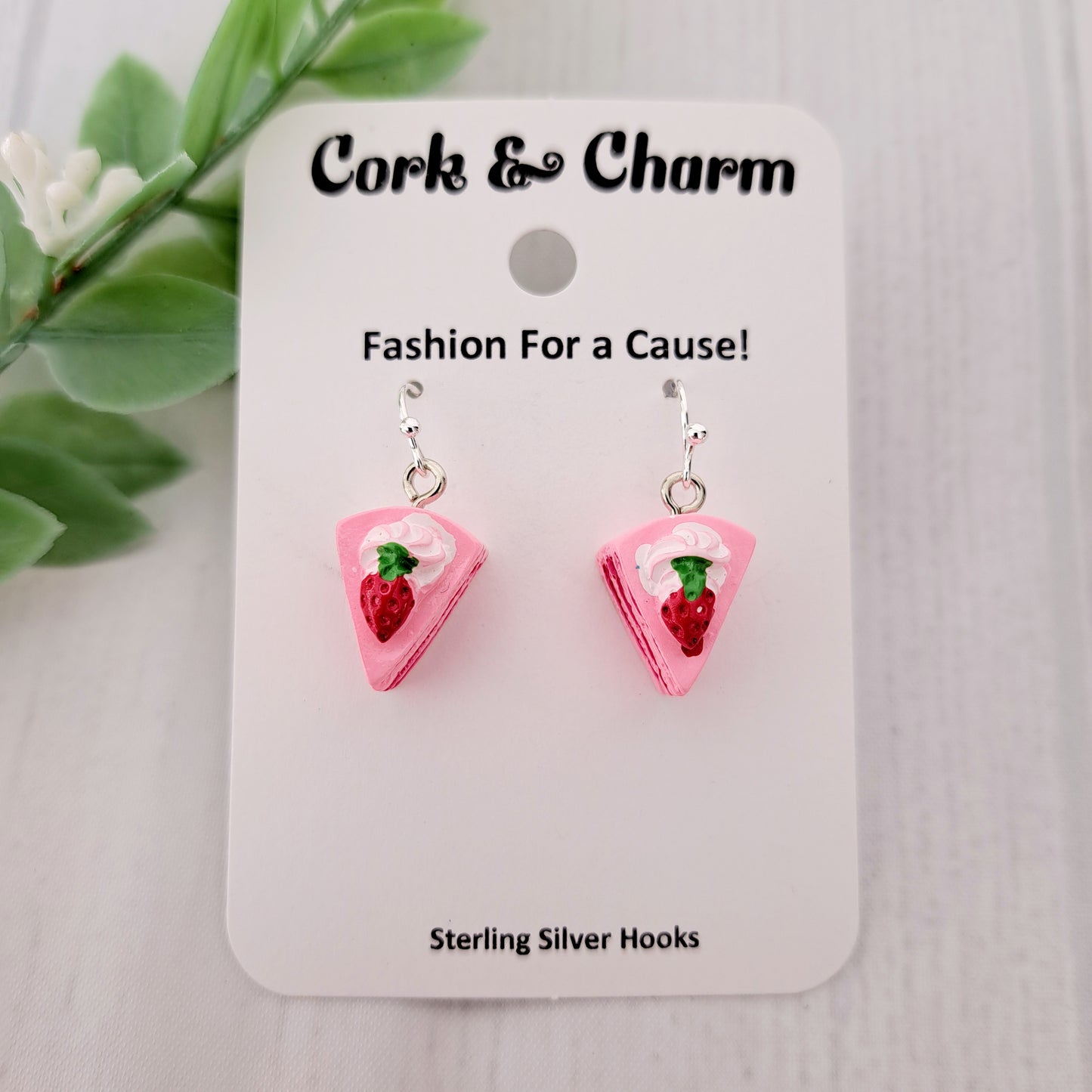 Cake Slice Sterling Silver Earrings