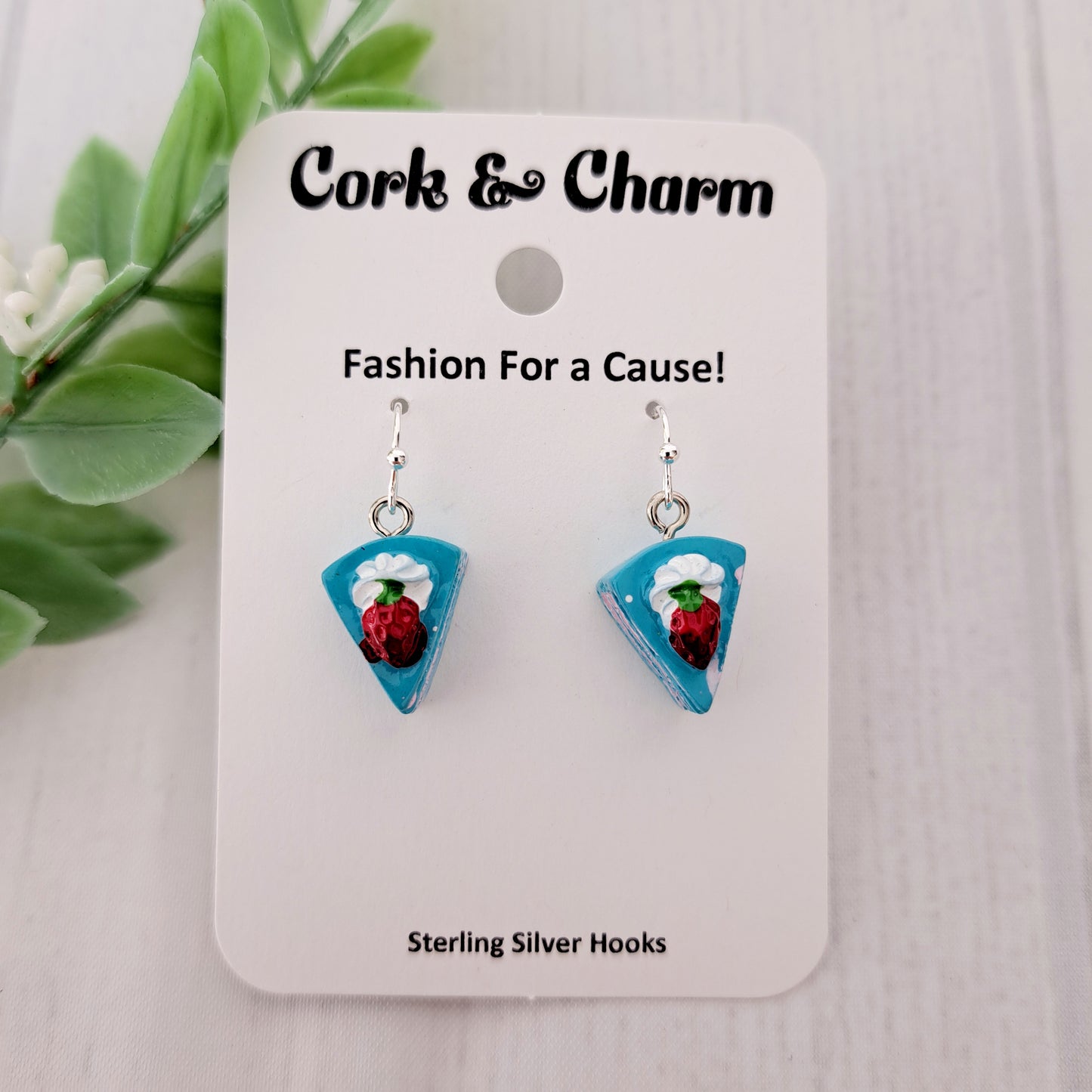 Cake Slice Sterling Silver Earrings