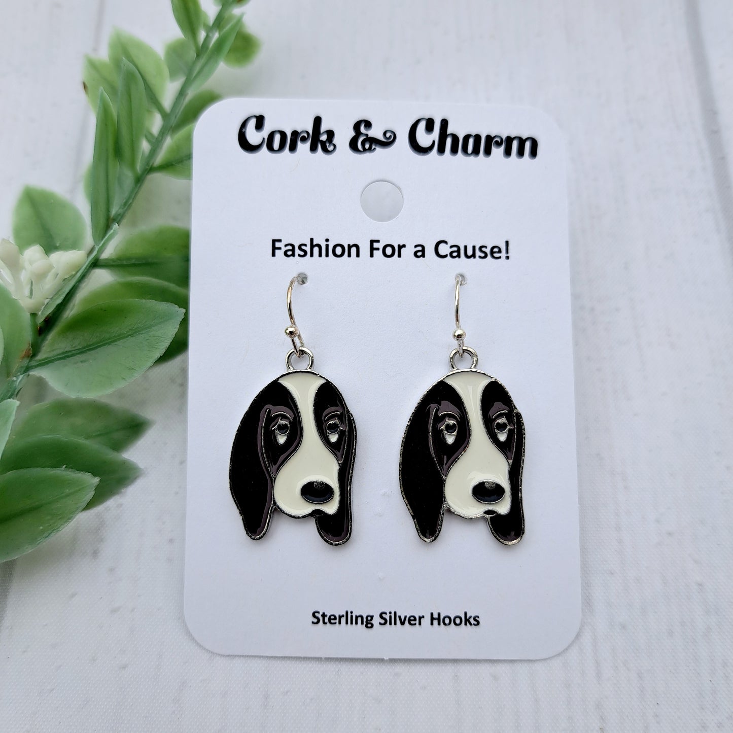 Springer Spaniel Dog Breed Head Face Sterling Silver Earrings