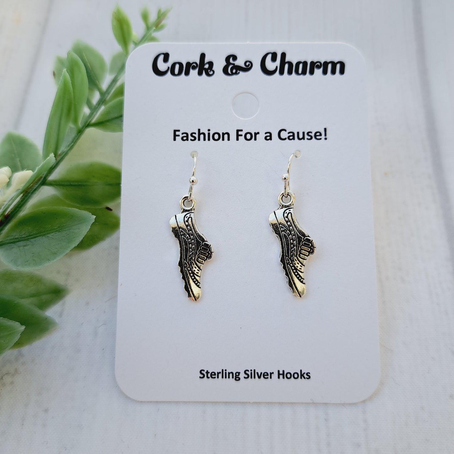 Silver Sneaker Shoe Sterling Silver Earrings