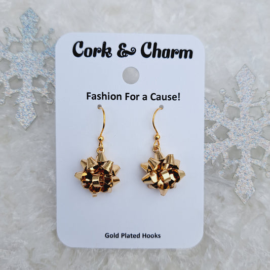 Gold Bow Gold Earrings