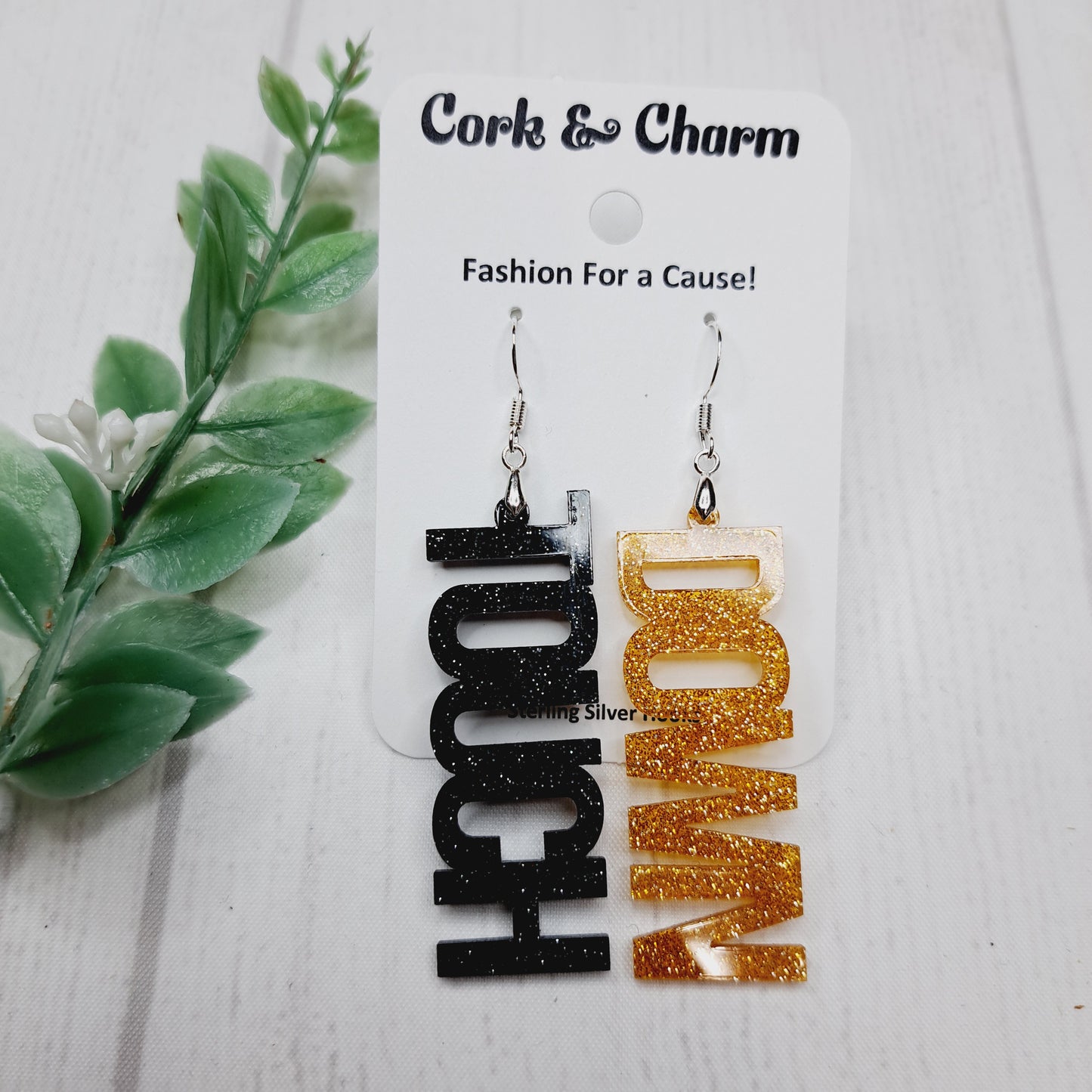 Touch Down Resin Acrylic Sterling Silver Earrings