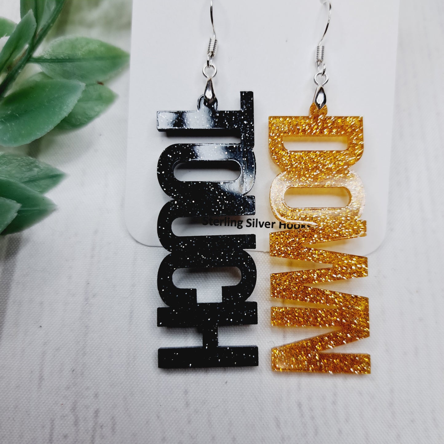 Touch Down Resin Acrylic Sterling Silver Earrings