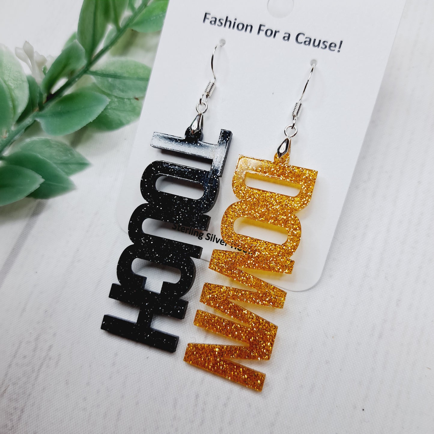 Touch Down Resin Acrylic Sterling Silver Earrings