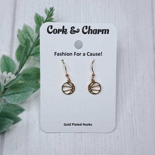 Mini Basketball Gold Plated Earrings