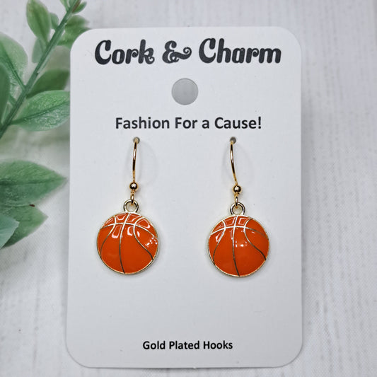 Basketball Gold Plated Earrings