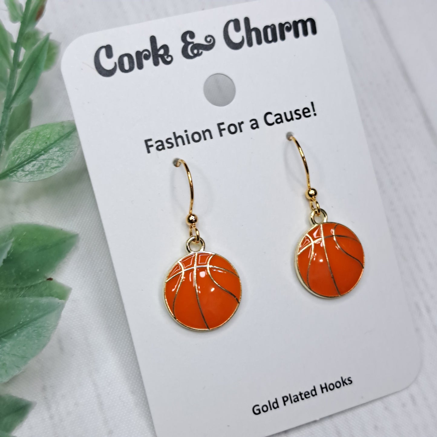 Basketball Gold Plated Earrings