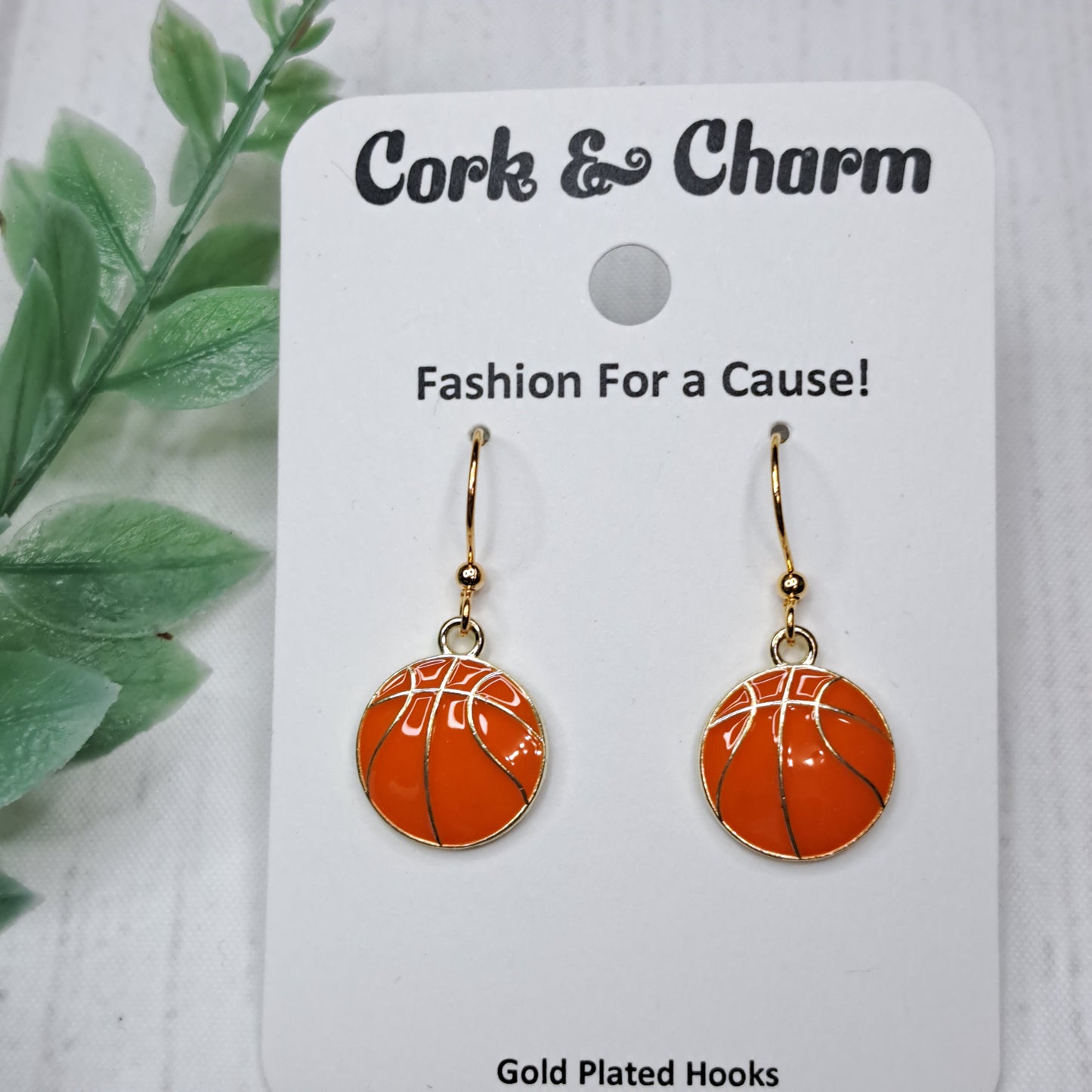 Basketball Gold Plated Earrings