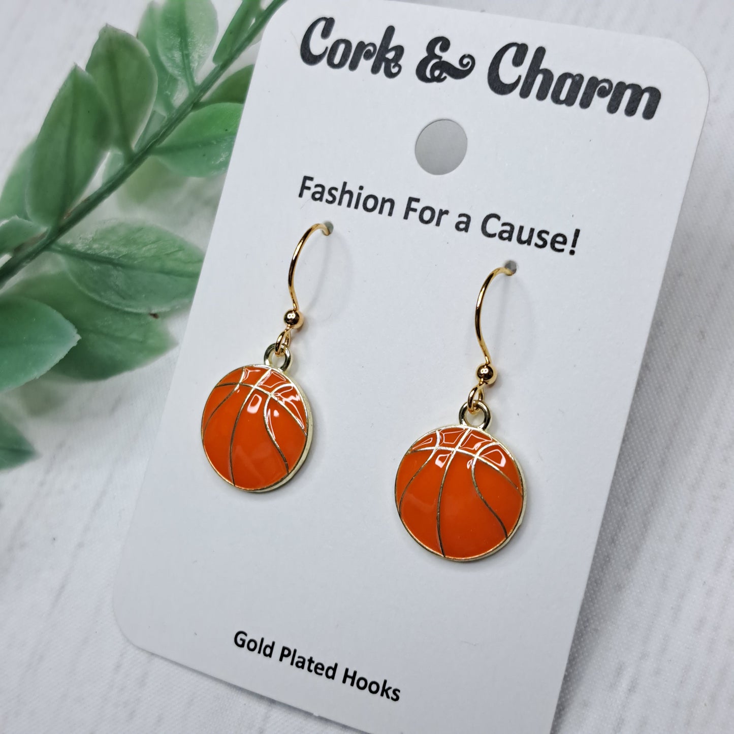 Basketball Gold Plated Earrings